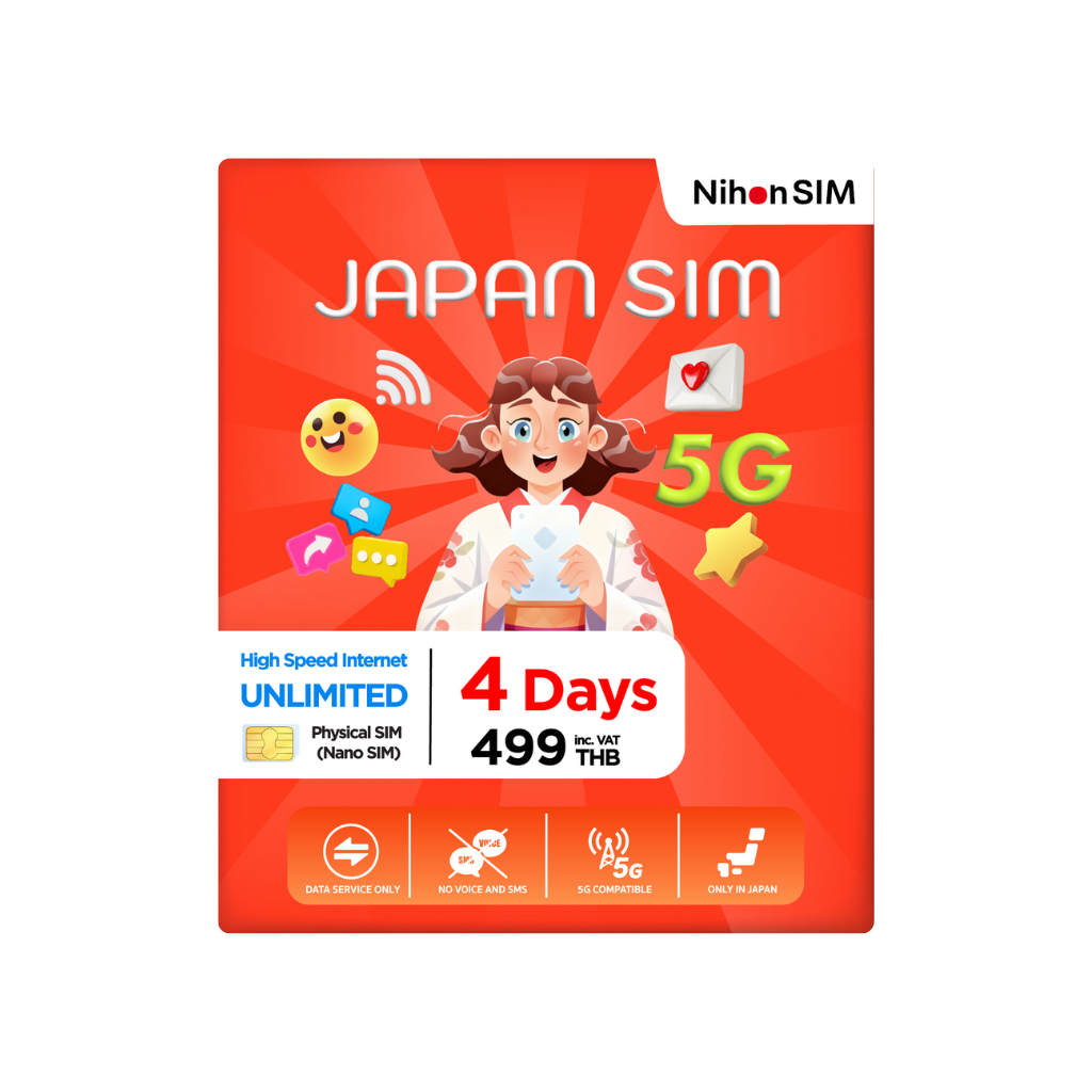 NihonSIM 4 Days（Physical SIM）